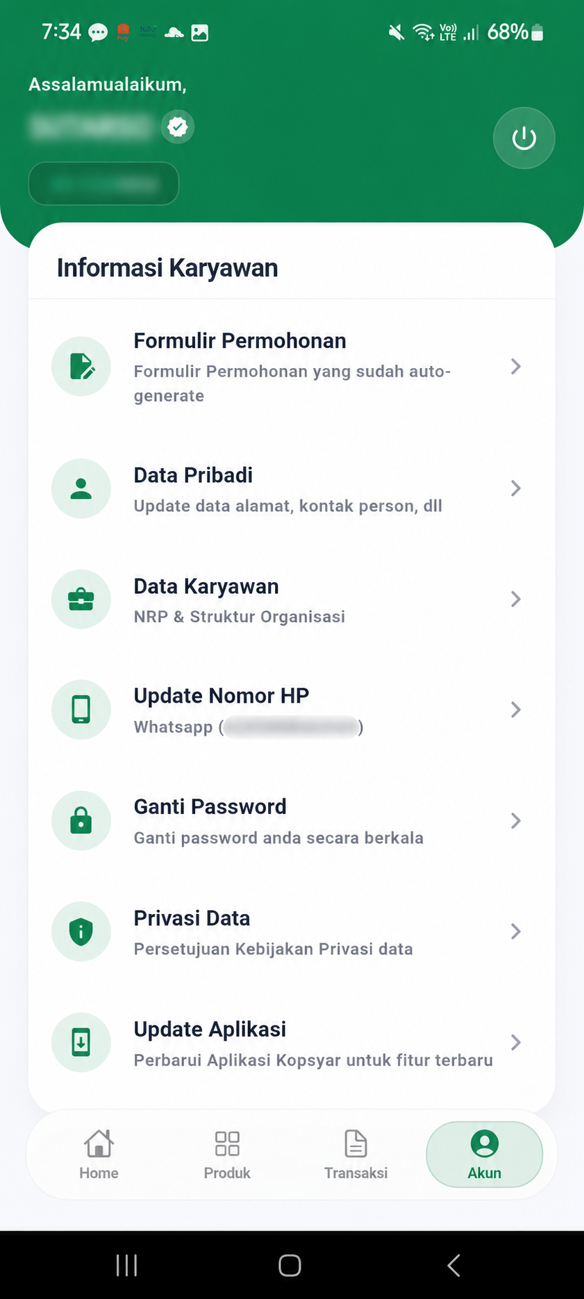 Fitur Akun Anggota
